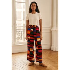 RHODE Ella Silk wide leg Pants in Patchwork